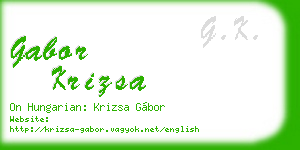 gabor krizsa business card